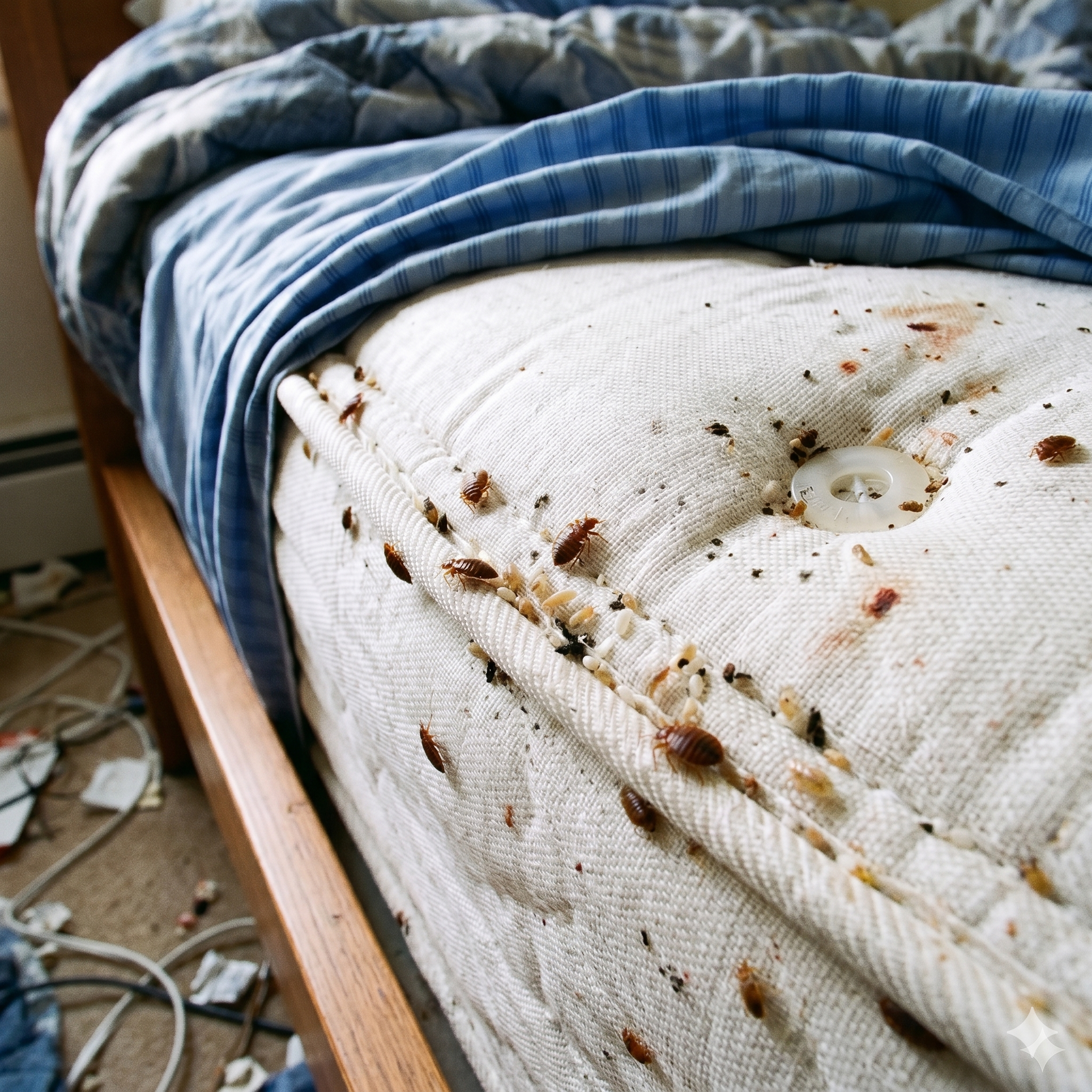 mattress infested with bed bugs